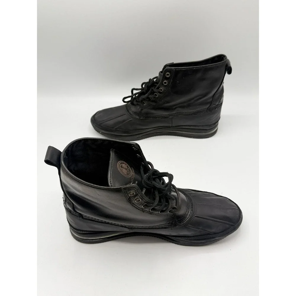 Gourmet The 21 Duck Boot Black Leather Mens Size 12 No Box
